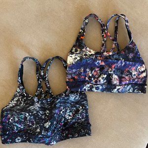Lululemon Energy Bra Blue Floral size 4 (Bundle of two bras)
